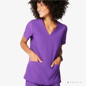 Figs Casma Three-Pocket Scrub Top in Ultra Violet
